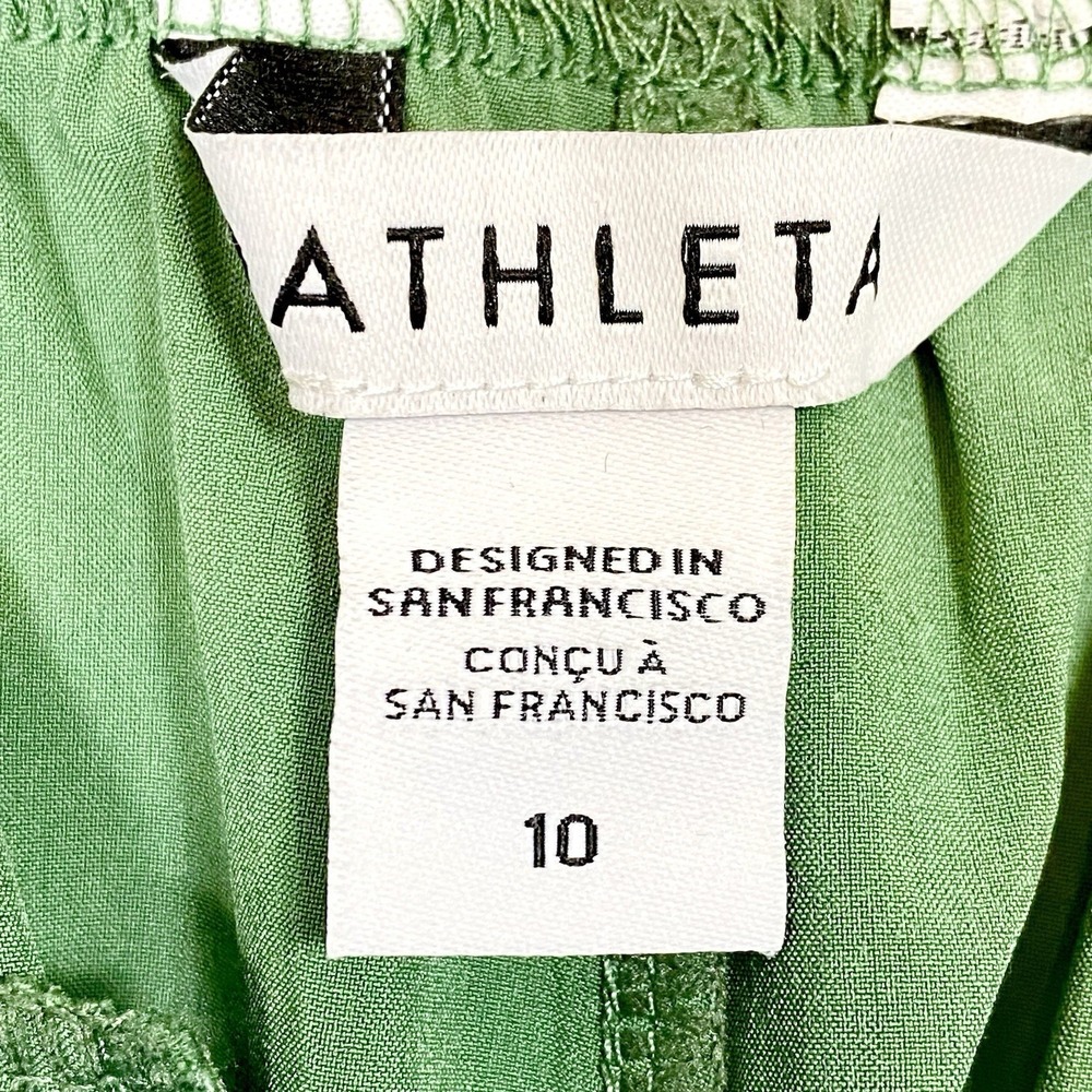 Athleta Sz 10 Vienna Cargo Pants Wide Leg High Rise Pockets Stretch Grunge Green - Picture 3 of 7